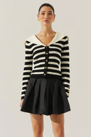 Analissa Stripe Sailor Collar Cardigan