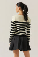 Analissa Stripe Sailor Collar Cardigan