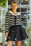 Analissa Stripe Sailor Collar Cardigan