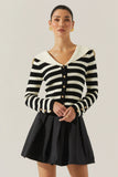 Analissa Stripe Sailor Collar Cardigan