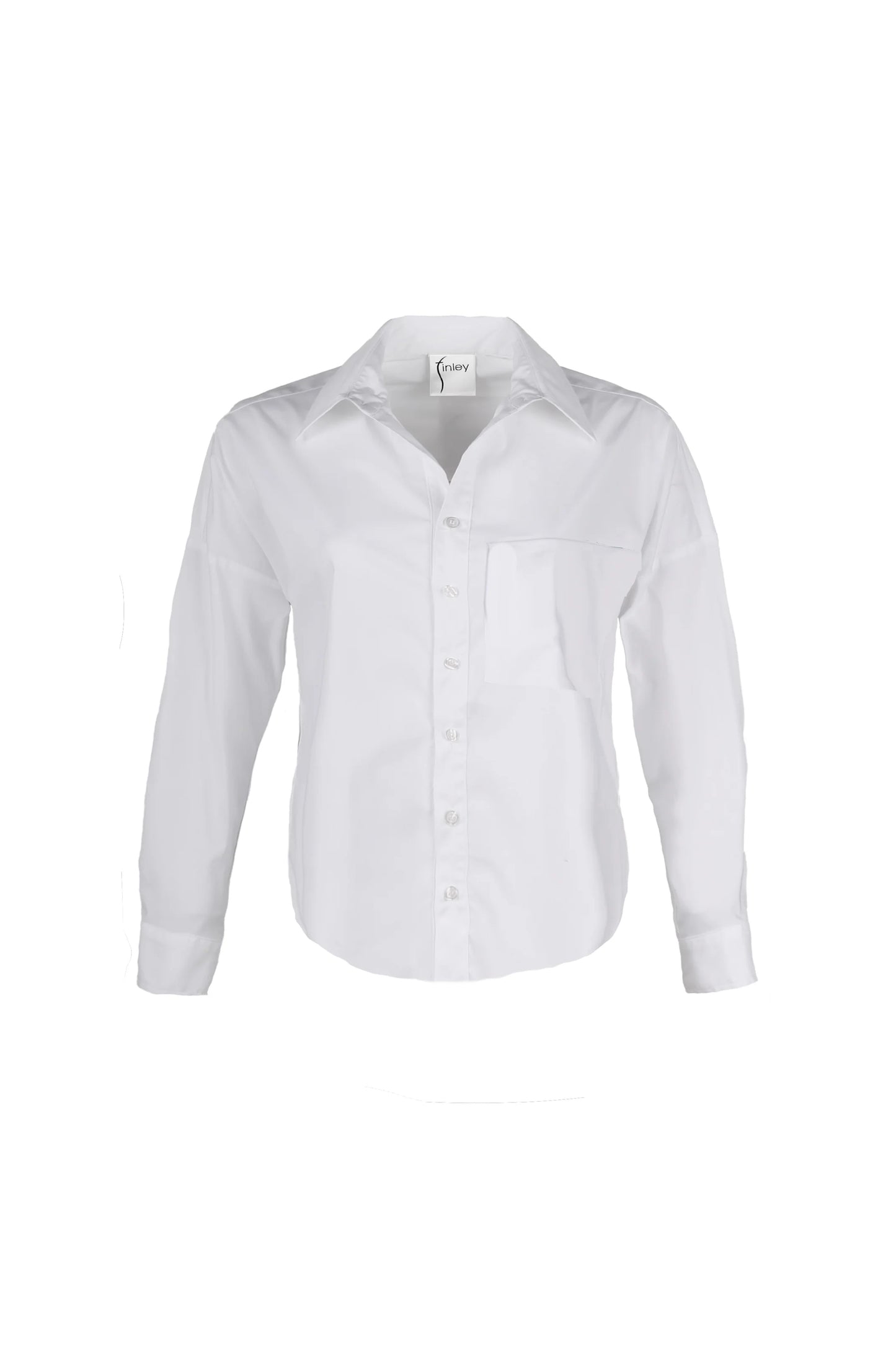 Andie Cropped Button Down White