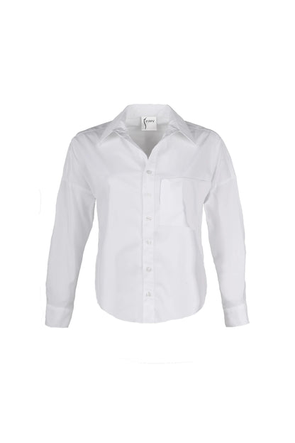 Andie Cropped Button Down White