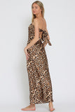 Animal Print Tube Maxi Dress