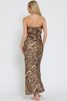 Animal Print Tube Maxi Dress