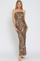 Animal Print Tube Maxi Dress