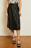 Annette Pleated Vegan Leather Skirt