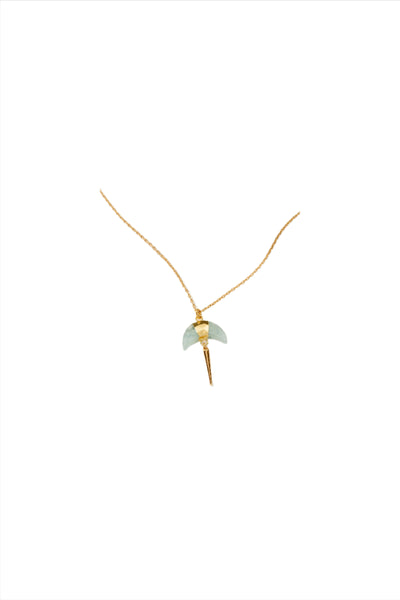 Aquamarine Crescent Horn Necklace