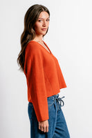 Assima V-Neck Sweater Dark Coral