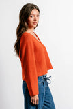 Assima V-Neck Sweater Dark Coral