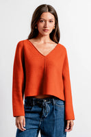 Assima V-Neck Sweater Dark Coral