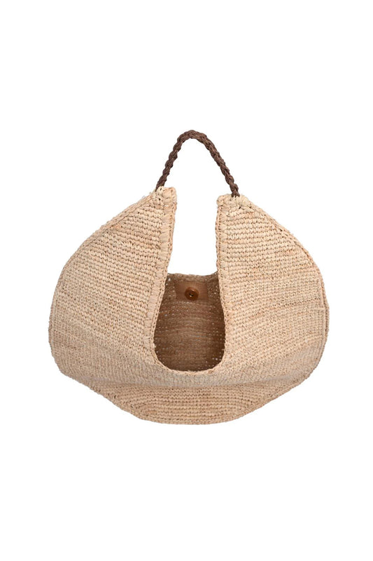 August Raffia Crescent Tote