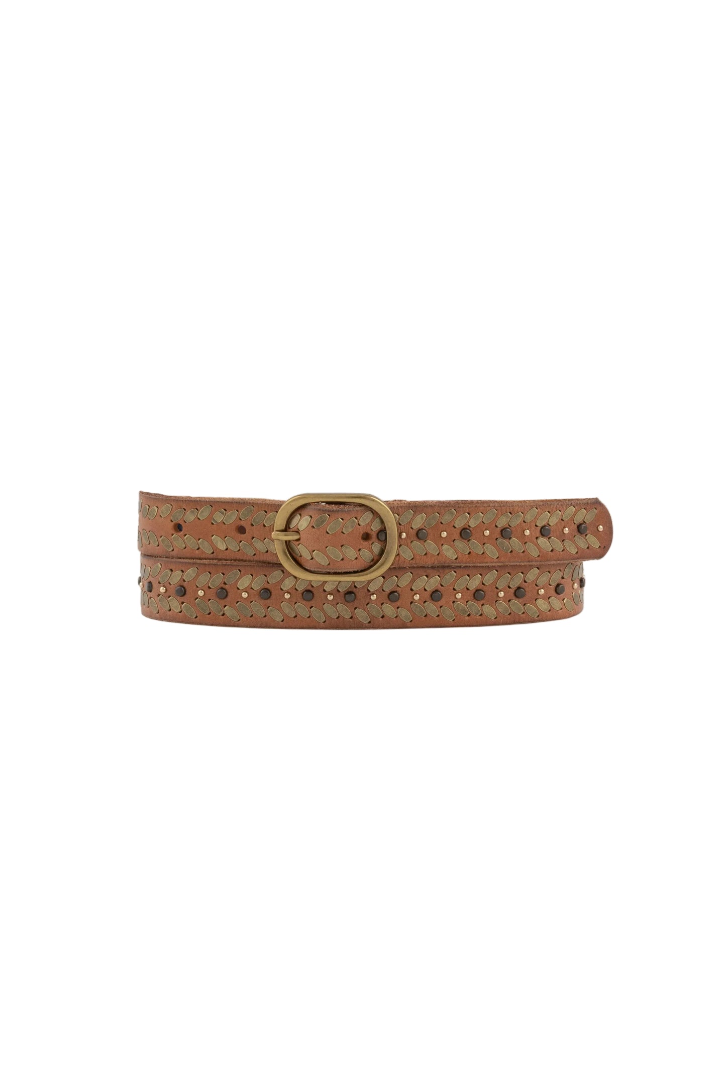 Aurelia Studded Belt Cognac