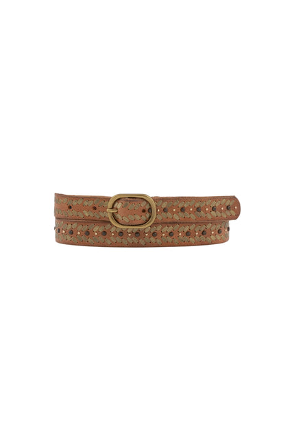 Aurelia Studded Belt Cognac
