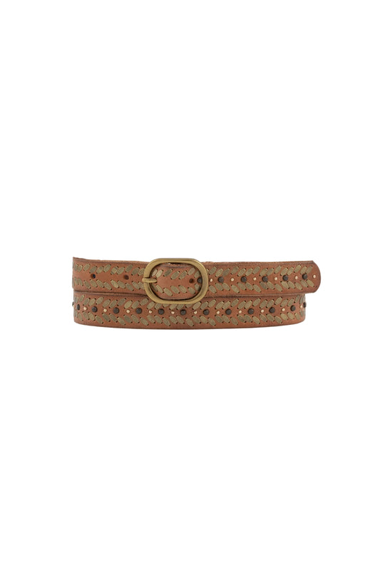 Aurelia Studded Belt Cognac