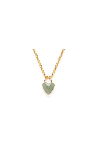 Aventurine Heart Pendant Chunky Necklace