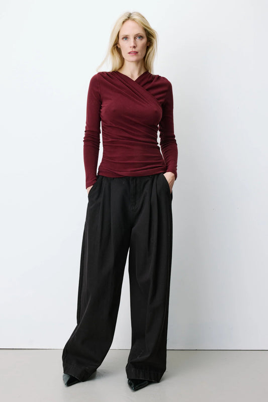 Azul Ruched V-Neck Wrap Top