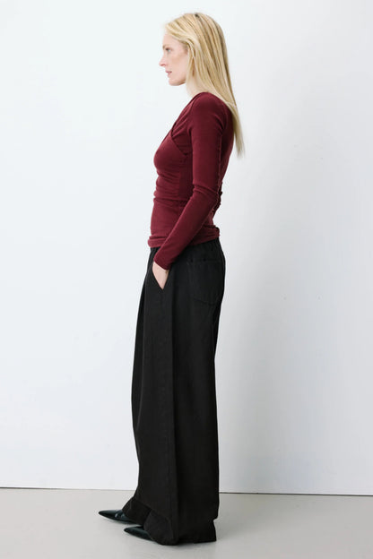 Azul Ruched V-Neck Wrap Top