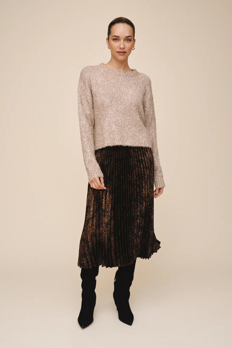 Shimmer Slouchy Sweater Gold