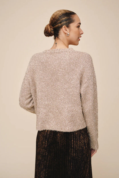 Shimmer Slouchy Sweater Gold