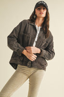 Back Pleated Jacket Black Coffee