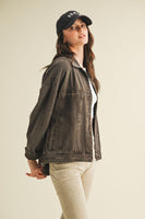 Back Pleated Jacket Black Coffee