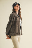 Back Pleated Jacket Black Coffee