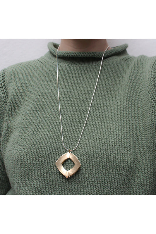 Back to Back Open Diamonds Long Necklace