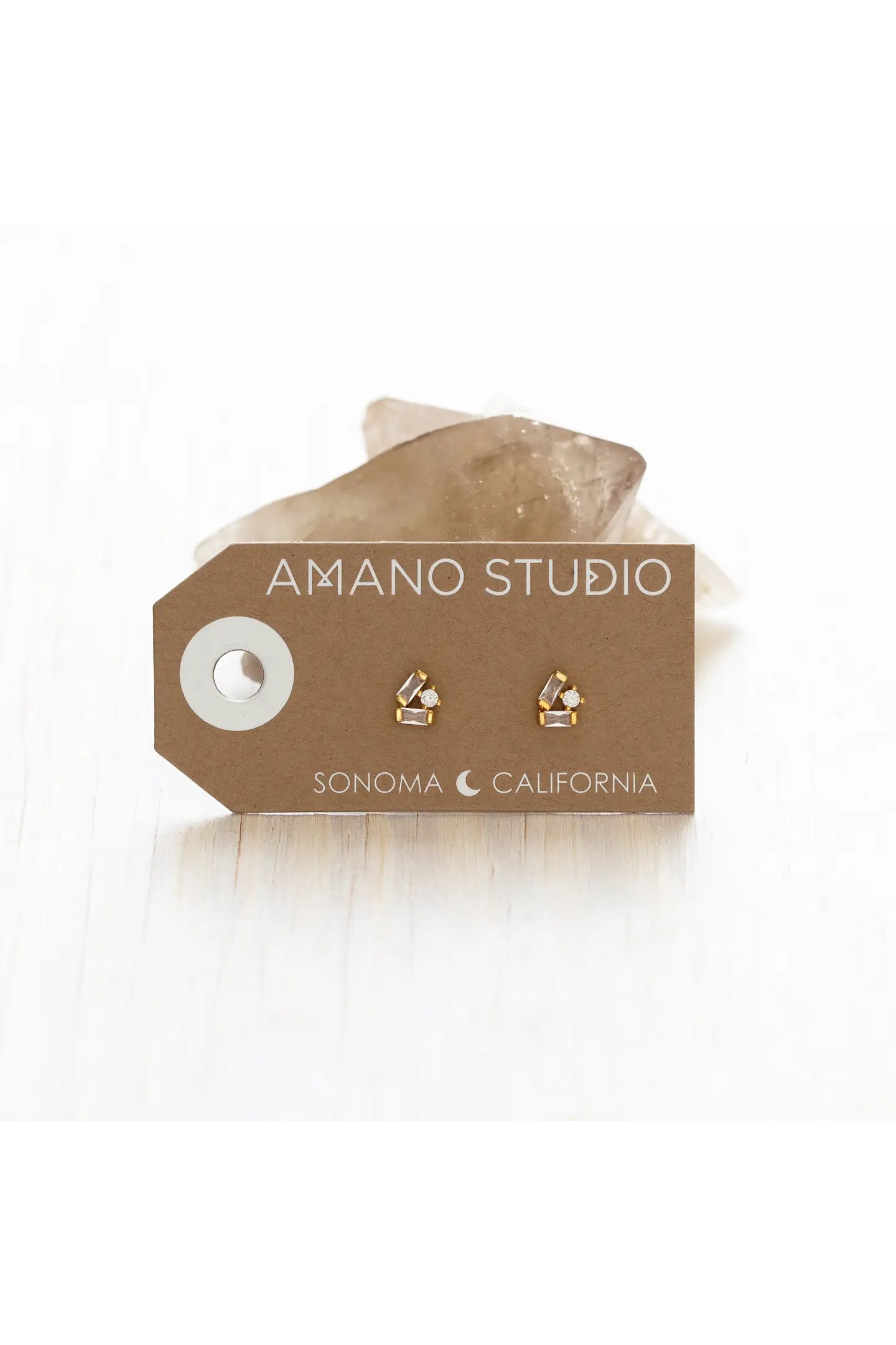 Baguette Crystal Cluster Studs