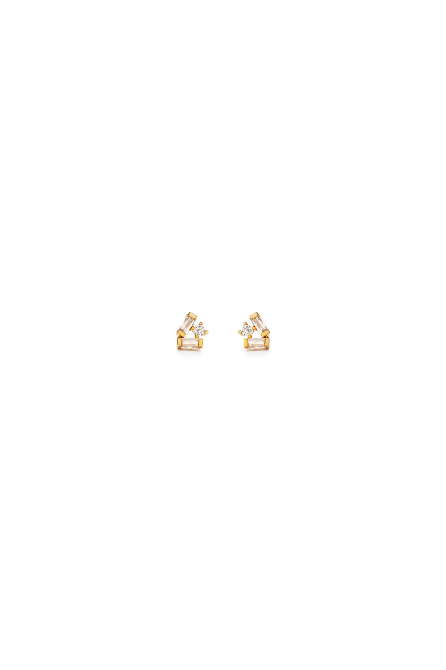 Baguette Crystal Cluster Studs
