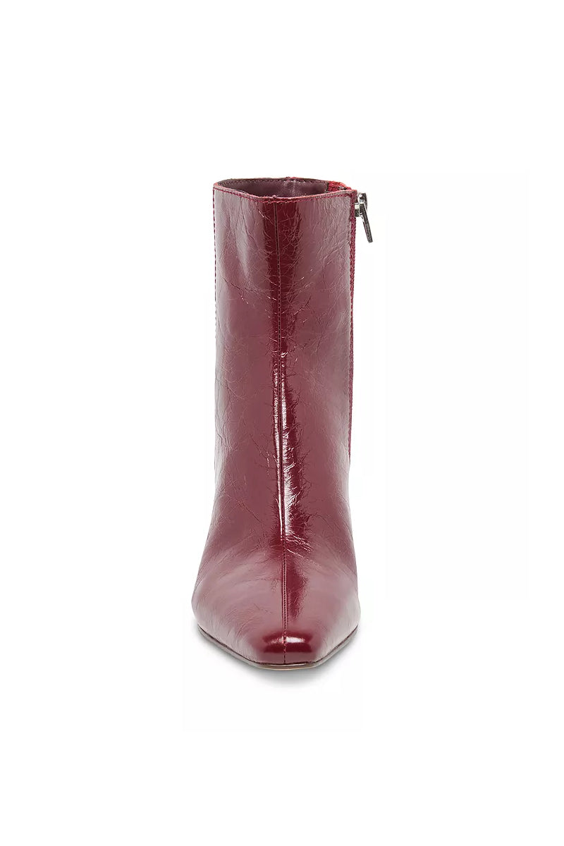 Bayra Booties Oxblood Crinkle Patent