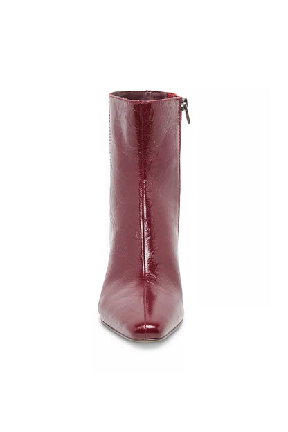 Bayra Booties Oxblood Crinkle Patent