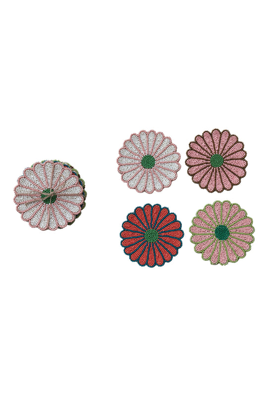 Beaded Flower Shaped Coasters