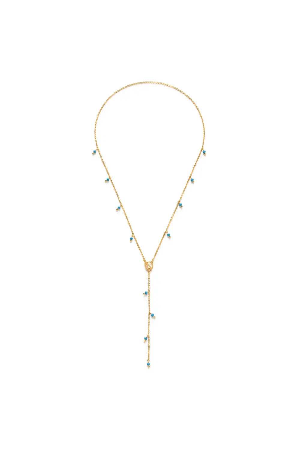 Beaded Lariat Necklace Turquoise