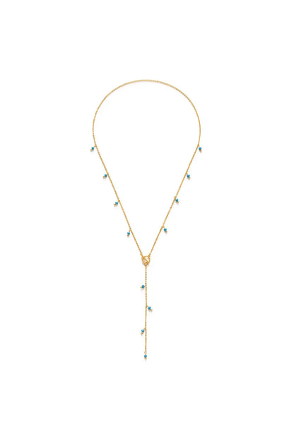 Beaded Lariat Necklace Turquoise