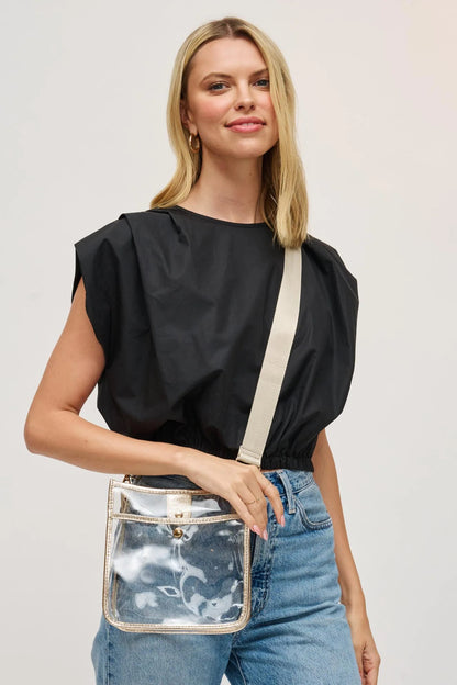 Beckham Clear Crossbody Gold