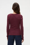 Beetroot Zola Ribbed Long Sleeve Tee