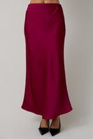 Bias Cut Satin Maxi Skirt