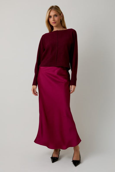 Bias Cut Satin Maxi Skirt