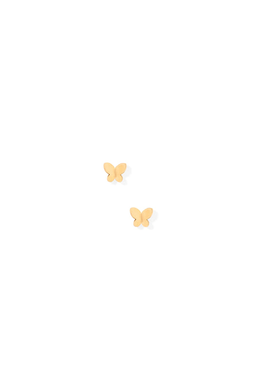 Billie Butterfly Screwback Studs Gold