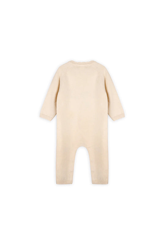 Bird & Floral Embroidered Baby Knit Jumpsuit