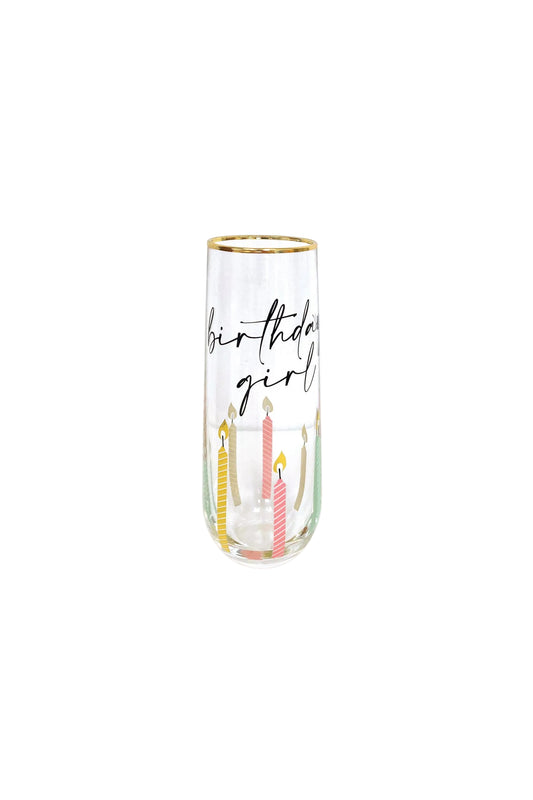 Birthday Girl Stemless Champagne Glass