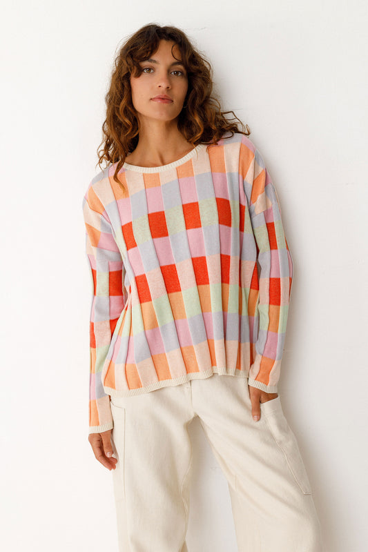 Bita Check Pattern Sweater