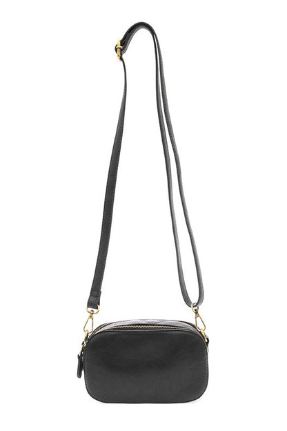 Black Double Zip Mini Camera Crossbody
