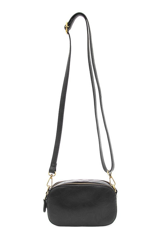 Black Double Zip Mini Camera Crossbody