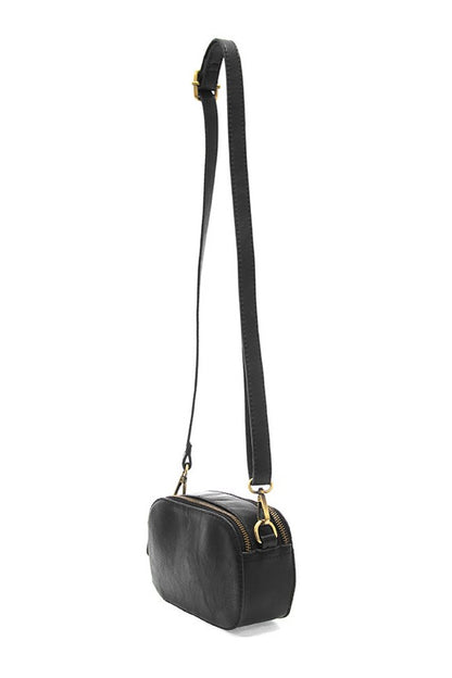 Black Double Zip Mini Camera Crossbody