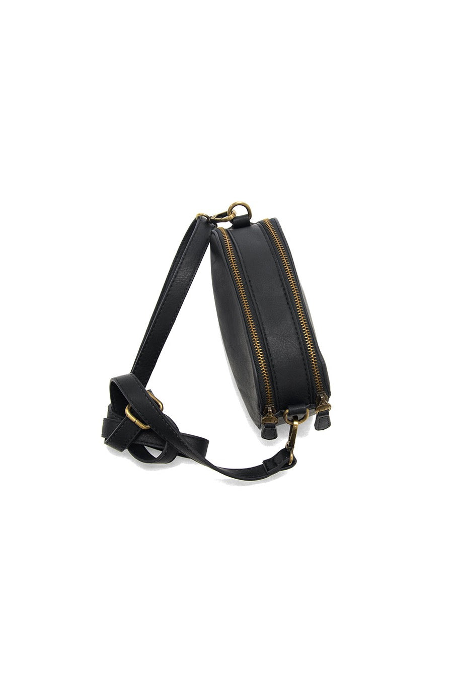 Black Double Zip Mini Camera Crossbody