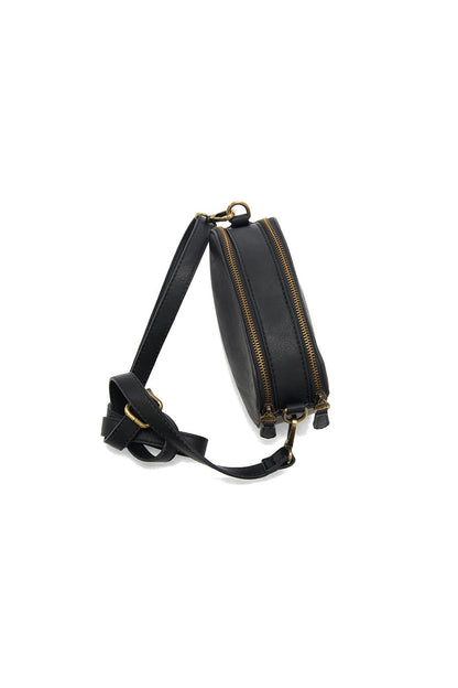 Black Double Zip Mini Camera Crossbody