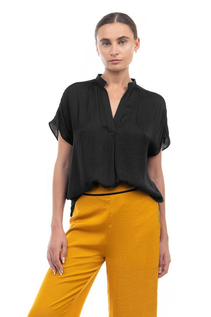 Drop Shoulder Blouse Black