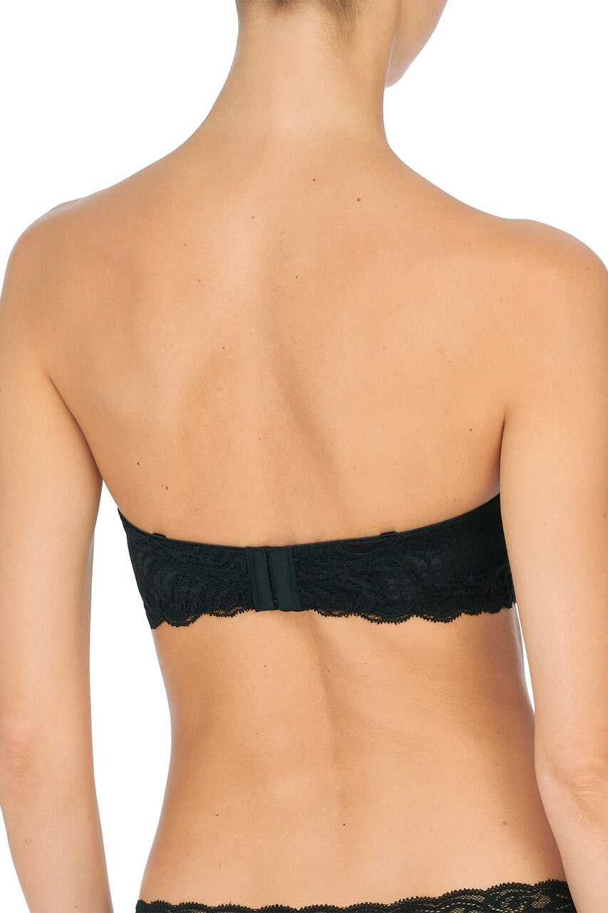 Black Feathers Strapless Bra