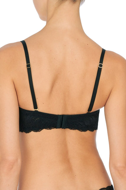 Black Feathers Strapless Bra